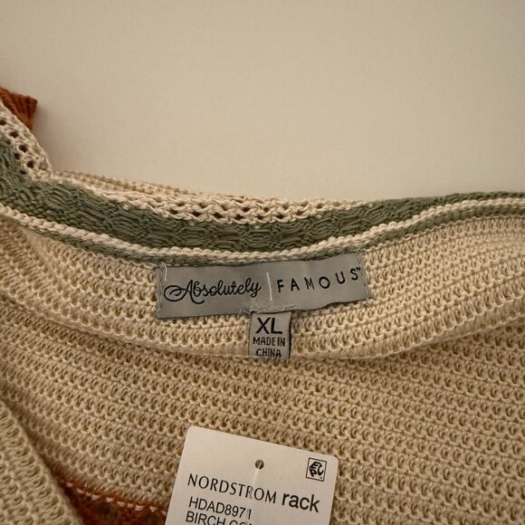 NEW Absolutely Famous Crochet Midi Dress Sz XL Summer Boho Gypsy Knit Sundress - Picture 6 of 13